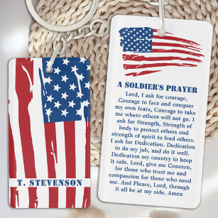 Llavero Bandera estadounidense patriótica orando a los sol