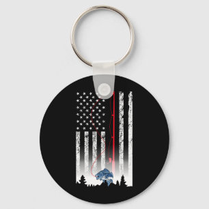 Llavero Bandera Estadounidense Pescando Rod Usa Patriotic 