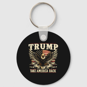 Llavero Bandera Estadounidense Retro Trump 2025 Recupera E