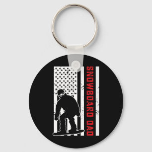 Llavero Bandera estadounidense Snowboarding Dad Papa Sn
