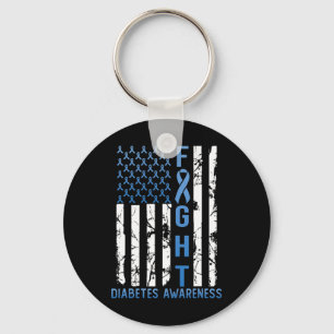 Llavero Bandera Estadounidense Tipo 2 Tipo 1 Diabetes Awar