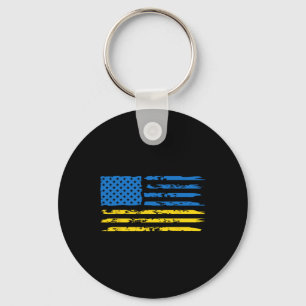 Llavero Bandera estadounidense ucraniana América Estados U