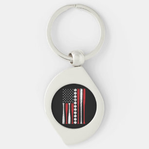 Llavero Bandera estadounidense vintage de béisbol 4 de jul