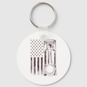 Llavero Bandera estadounidense vintage Piston Funny Muscar