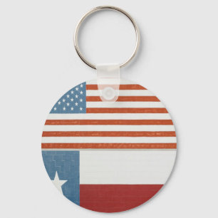 Llavero Bandera estadounidense y de Texas Estados Unidos B