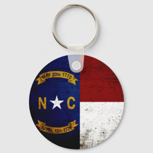Llavero Bandera Estatal Black Grunge North Carolina