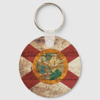 Bandera estatal de Florida en grano de madera viej