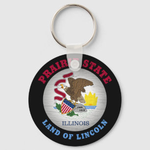 LLAVERO BANDERA ESTATAL DE ILLINOIS PRAIRIE