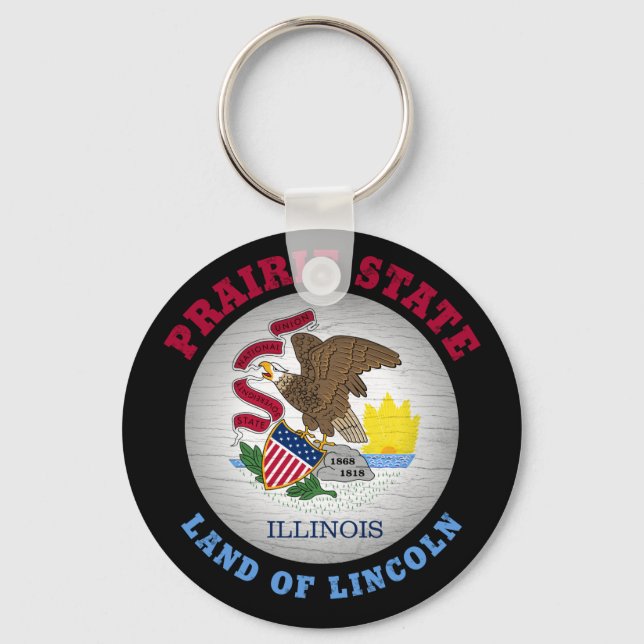 LLAVERO BANDERA ESTATAL DE ILLINOIS PRAIRIE (Anverso)