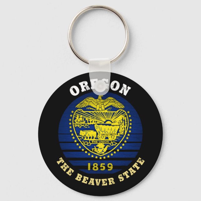 LLAVERO BANDERA ESTATAL DE OREGON BEAVER (Anverso)