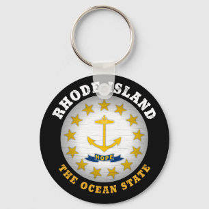 LLAVERO BANDERA ESTATAL DE RHODE ISLAND OCEAN