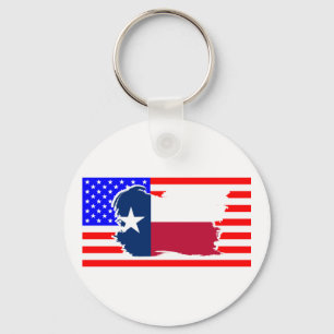 Llavero Bandera Estatal de Texas sobre la bandera de los E