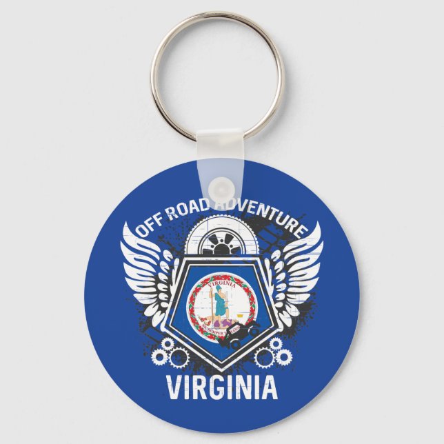 Llavero Bandera Estatal de Virginia Off Road Adventure 4x4 (Anverso)