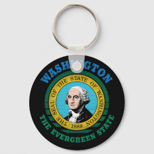 LLAVERO BANDERA ESTATAL DE WASHINGTON EVERGREEN