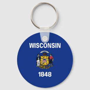 Llavero Bandera estatal de Wisconsin