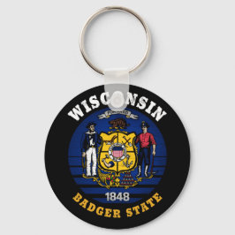 LLAVERO BANDERA ESTATAL DE WISCONSIN BADGER