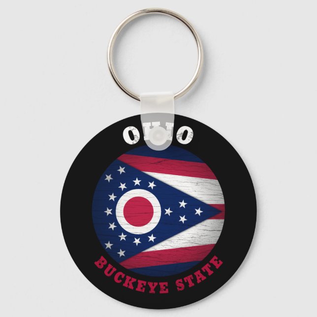LLAVERO BANDERA ESTATAL OHIO BUCKEYE (Anverso)