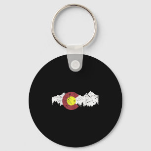 Llavero Bandera Estatal Retro Montañas Rocosas Colorado Es