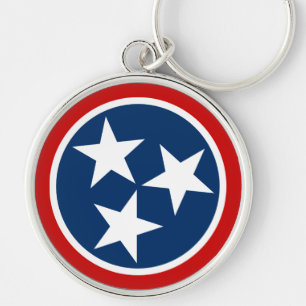 Llavero Bandera Estatal Tennessee Estrellas Blancas Azules