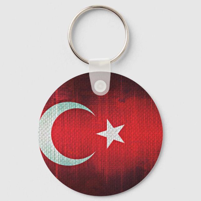 Llavero Bandera estilizada de Turquía (Anverso)