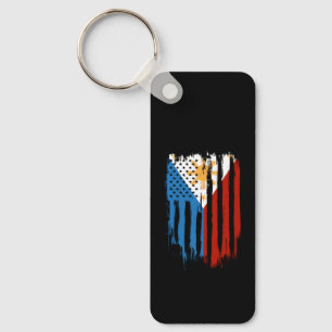 Llavero Bandera filipina mitad americana mitad filipina
