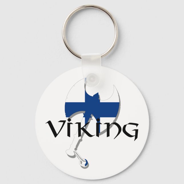 Llavero Bandera finlandesa Suomi Viking Ax (Anverso)