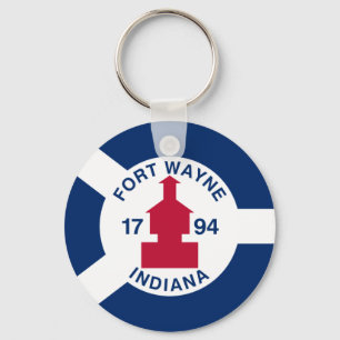 Llavero Bandera Fort Wayne, Indiana Keychain