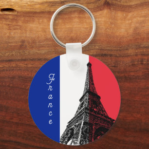 Llavero Bandera francesa y Torre Eiffel - Francia / deport