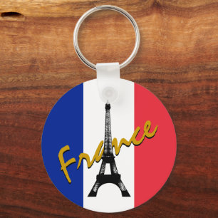 Llavero Bandera francesa y Torre Eiffel - Francia / deport