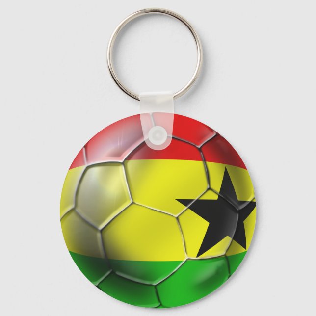 Llavero Bandera ghanesa de Ghana Baloncesto de fútbol para (Anverso)