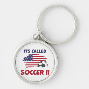 Llavero Bandera graciosa estadounidense se llama SOCCER no