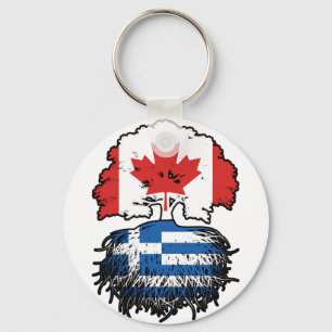 Llavero Bandera griega canadiense de árboles
