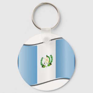 Llavero Bandera guatemalteca ondulada