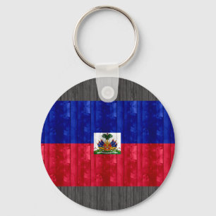 Llavero Bandera haitiana de madera