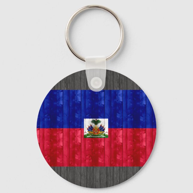 Llavero Bandera haitiana de madera (Anverso)
