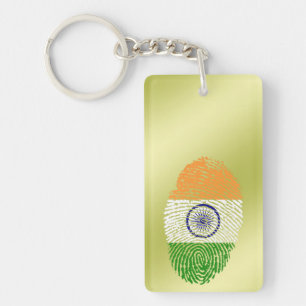 Llavero Bandera india de la huella dactilar del tacto