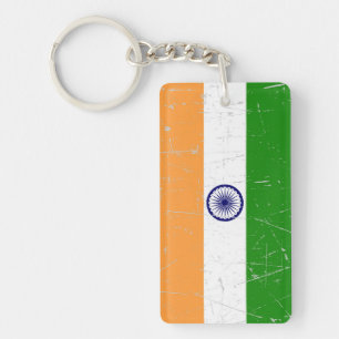 Llavero Bandera india rascada y rasguñada