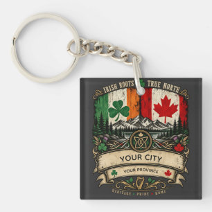 Llavero Bandera irlandesa canadiense personalizada Ciudad 
