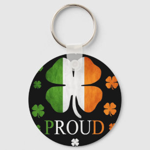 Llavero Bandera irlandesa cuatro trébol