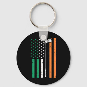 Llavero Bandera irlandesa de EE. UU. Golf Vintage St Patri