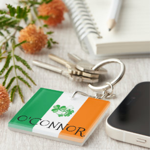 Llavero Bandera irlandesa O,Anillo de claves CONNOR