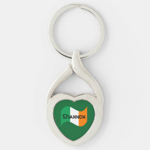 Llavero Bandera irlandesa personalizada con fuente celta