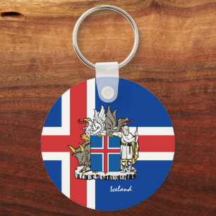 Llavero Bandera islandesa, emblema y vacaciones en Islandi