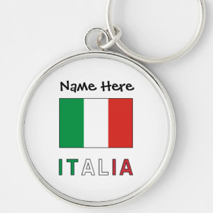 Llavero Bandera Italiana Italia Personalización Negra 
