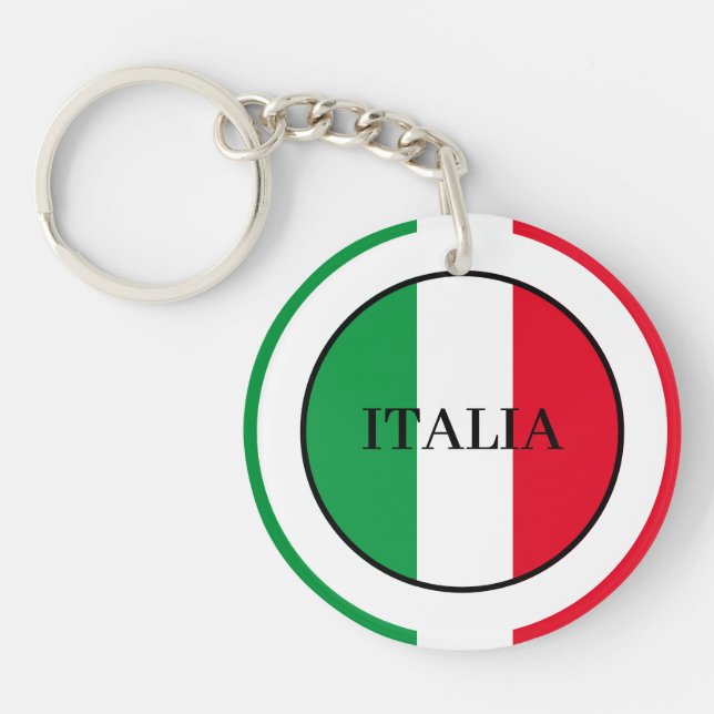Llavero Bandera italiana rojo verde blanco (Frente)