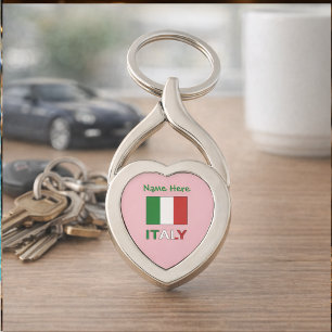 Llavero Bandera Italiana Tricolor Moderna Personalizada co