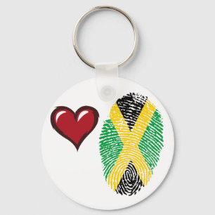 Llavero Bandera jamaicana de la huella dactilar del tacto