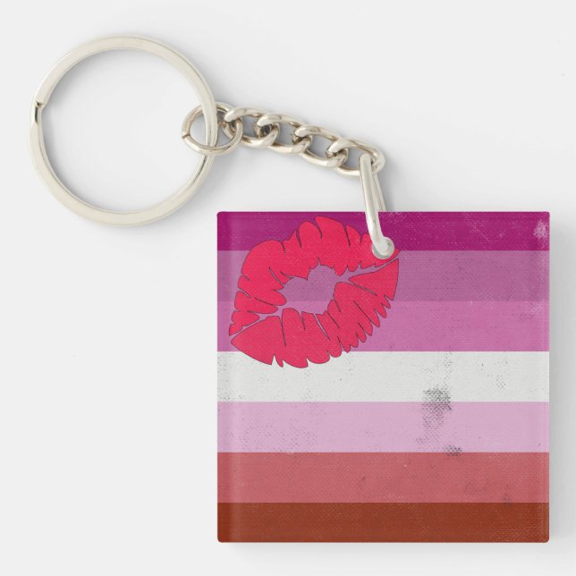 Llavero Bandera Lesbiana (de Labial) (Frente)