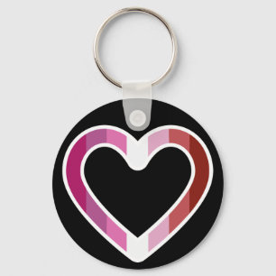 Llavero Bandera Lesbiana Orgullo LGBT Franjas Corazón Form