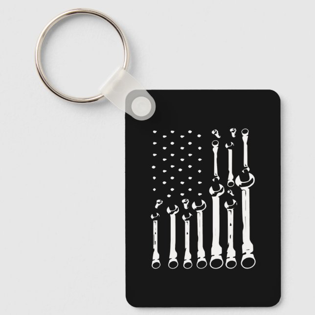 Llavero Bandera Mecánica De Ee.Uu. Arroja A Estadounidense (Anverso)